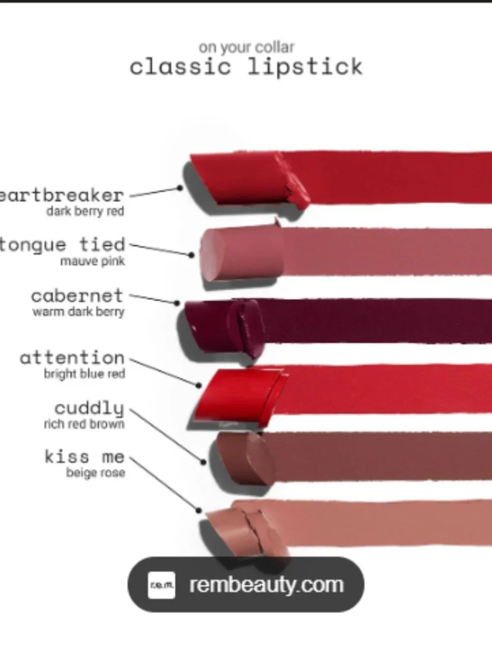 r.e.m. Beauty On Your Collar Classic Lipstick-Kiss Me
